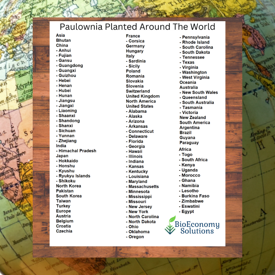 Paulownia Trees In 60 Countries